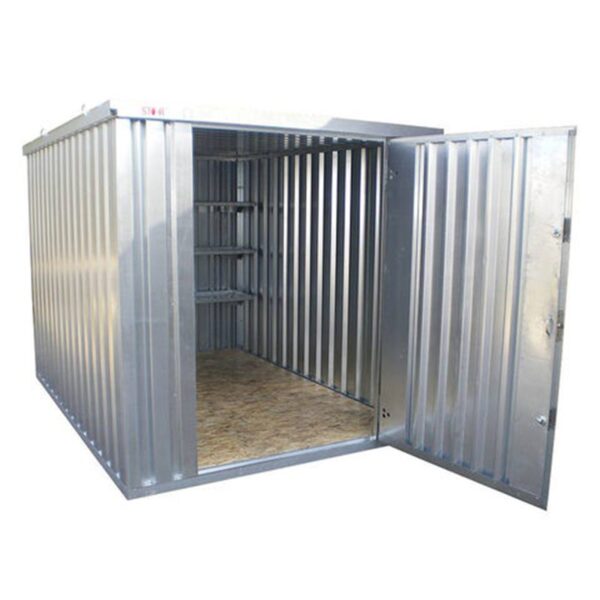 Metal small storage container with open door