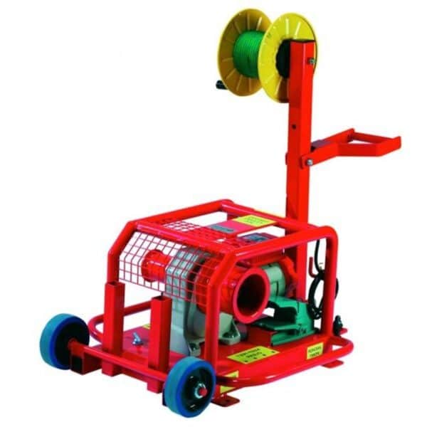 Red, yellow, blue and green handler winches