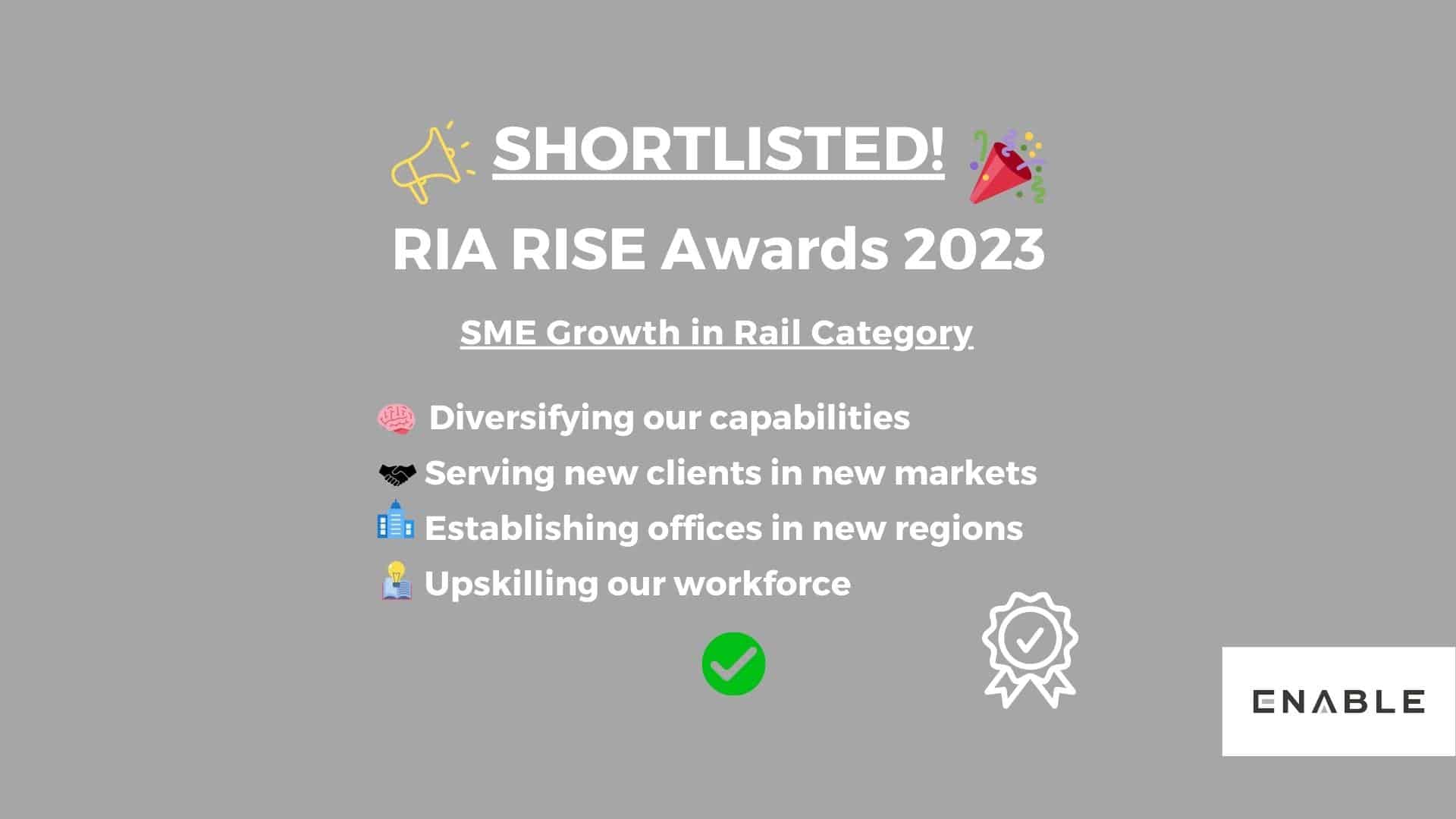 📣Enable Shortlisted At The RIA RISE Awards 2023📣 - Enable Hire